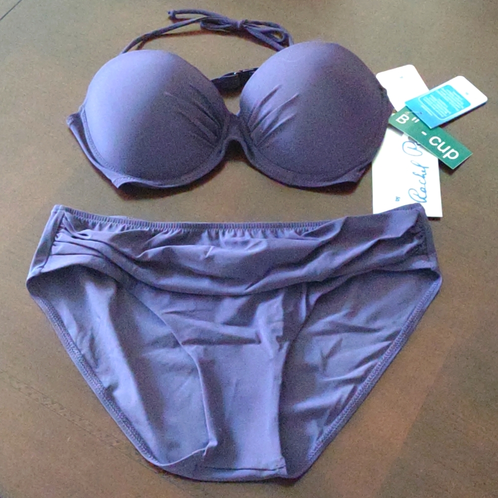 Two piece swimsuit Diva by Rachel Pappo B-cup various sizes eggplant